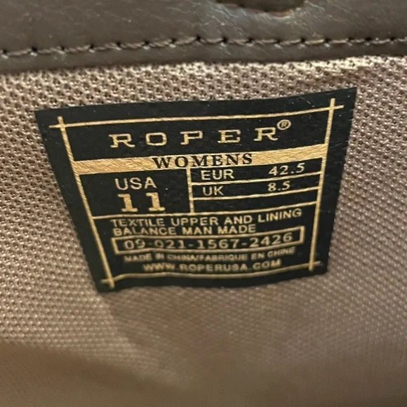 ROPERS Women’s Shorty Boot Vintage Brown Faux Leather Laser Western Design - Picture 10 of 13